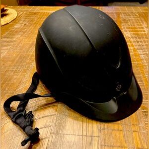 Black Equestrian Riding Helmet with flip fold size S